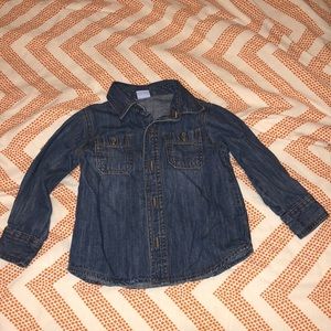 Toddler Denim Love Sleeve Shirt